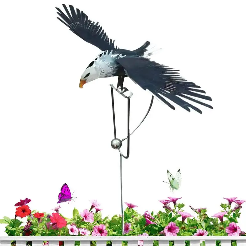 

Eagle Garden Statue Heavy Duty Eagle Garden Stakes Decorative Wind Spinner Garden Art Bird Patio Pinwheels Decoration