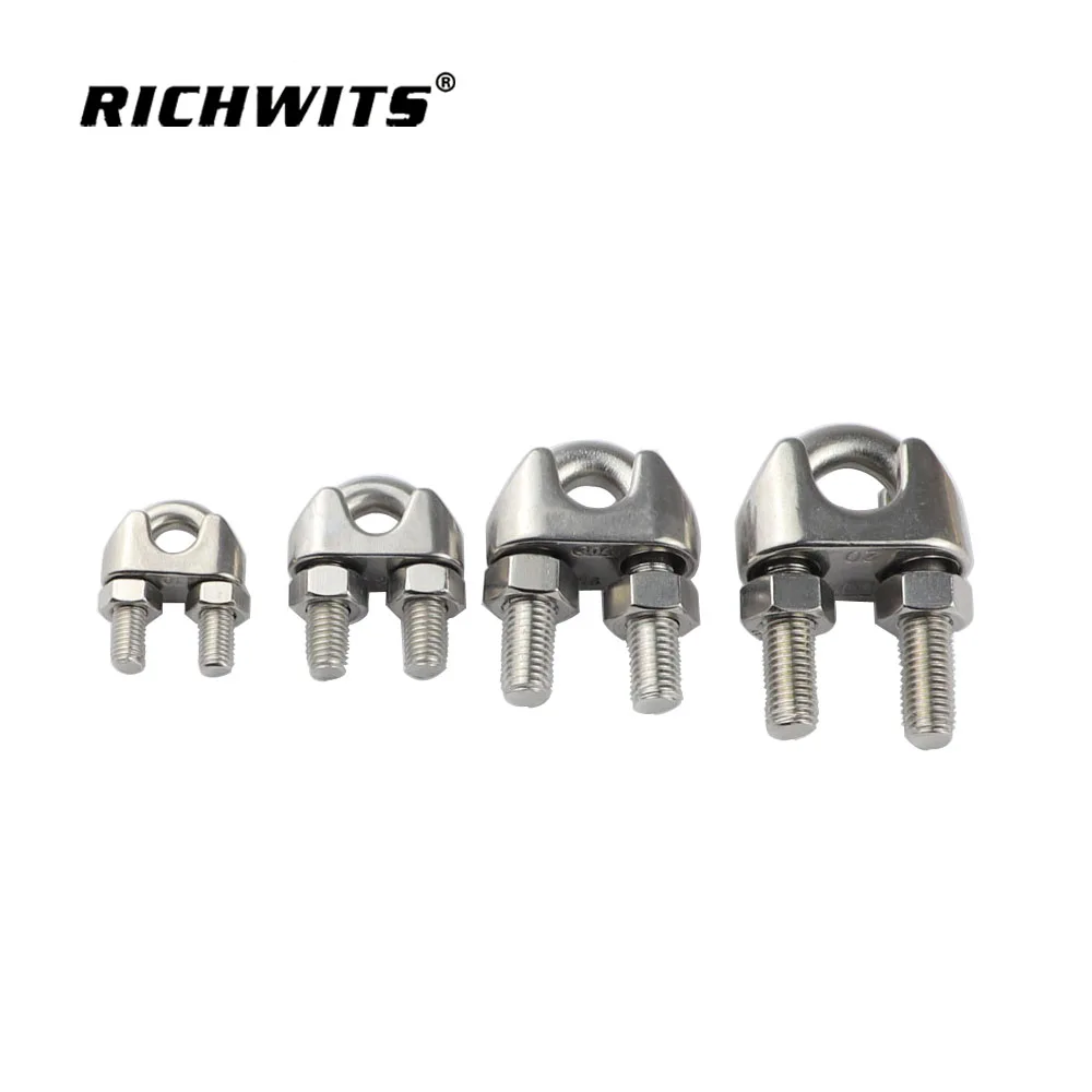 

Big Stainless Steel 316/304 DIN741 U type Wire Rope Clip European Type Cable Bolts Rigging Hardware clamps