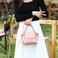 2022 new womens simple and elegant pu lychee pattern waterproof handbag messenger shoulder bag