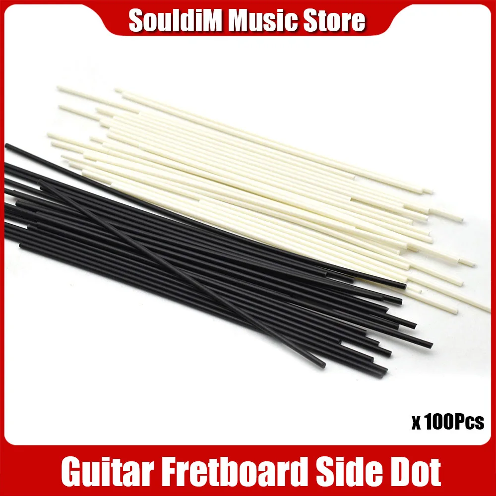 

100Pcs/Set Guitar Fingerboard Side Markers Guitar Fret Inlay Dots Guitar Dot Inlays for Bass Guitar black white