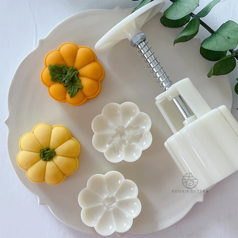 

2Pcs/Set 50g Mid-Autumn Festival Pumpkin Mooncake Mould Mung Bean Cake Cookie Mould Shortbread Pastry Mould Cake Decoration Tool