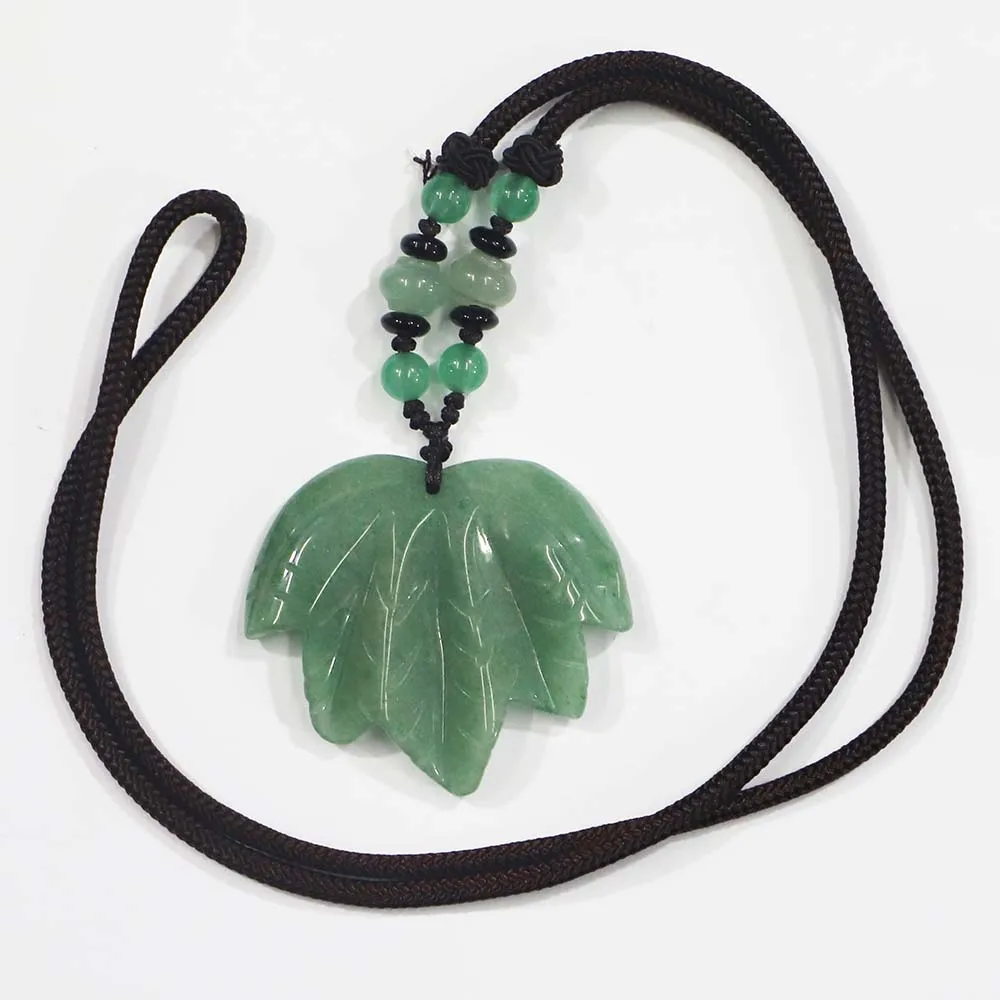 Selling Natural Exquisite Stone Agate Maple Leaf Weaving Necklace Pendant Fashion Charms Men Women Accessorie DIY Jewelry 1Strip