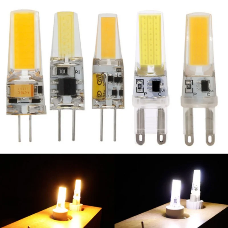 

10Pcs JCD Bi-Pin Base Non-Dimmable G4 G9 LED Bulb 220V 7W COB Bulb DC 360 Beam Angle Replace Halogen Spotlight Lighting 35W