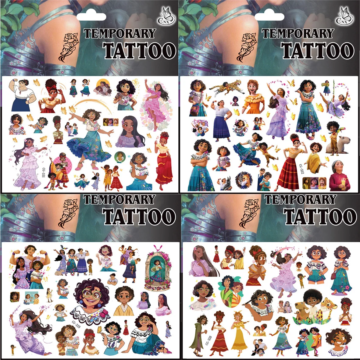 

New Encanto Tattoos Sticker Birthday Party Supplies Favors Decorations Temporary Tattoos Sticker Magic Movie Gift Birthday Kids