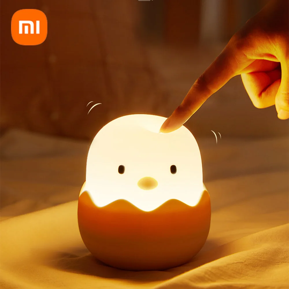 

Светодиодный ночник Xiaomi Youoin для детей, мягкий силиконовый светильник с USB-зарядкой, для спальни, декор в виде животного, цыпленка, сенсорный ...