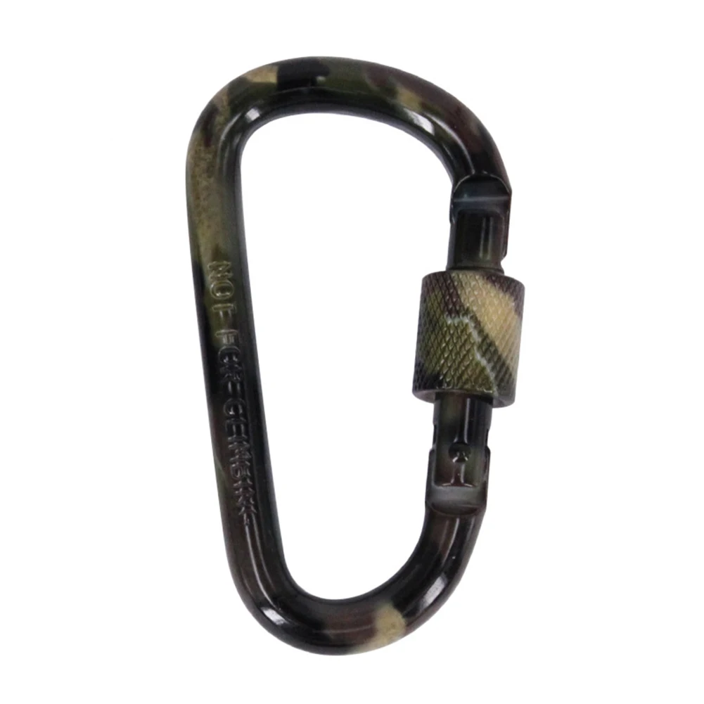 

4Pcs Camouflage Color Carabiner No. 8 D-Type Large Color Buckle Lock Nut Buckle Outdoor Sports Aluminium Safety Buckle Keychain