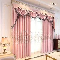 european embroidery curtain cloth for living room bedroom shading floor to ceiling window support finished product customization