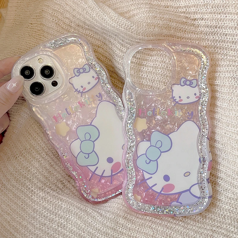 

Cute Sanrio Phone Cases Hello Kittys Accessories Kawaii Anime Iphone13Pro14Promax12 Protective Covers Anti-Drop Toys Girls Gift