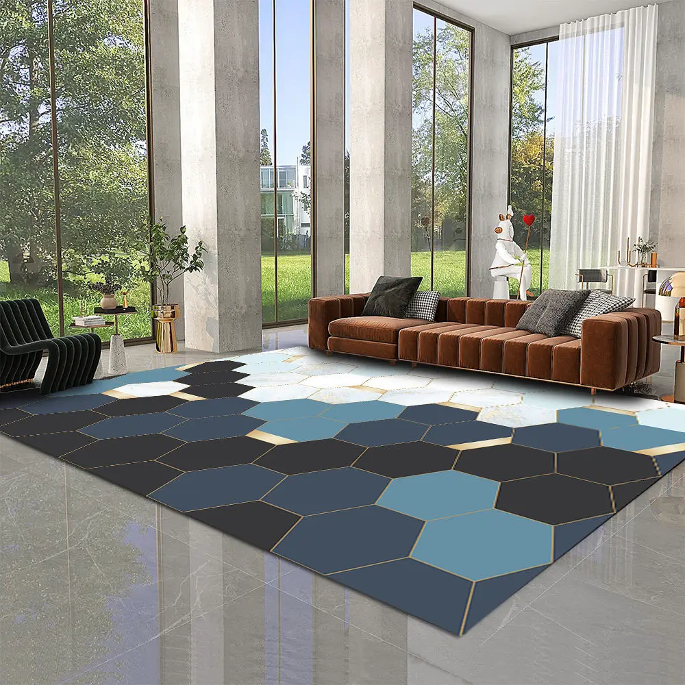 

Nordic Geometric Carpet Modern Minimalist Bedroom Rug Living Room Coffee Table Mats Household Large Area Rugs Washable Floor Mat