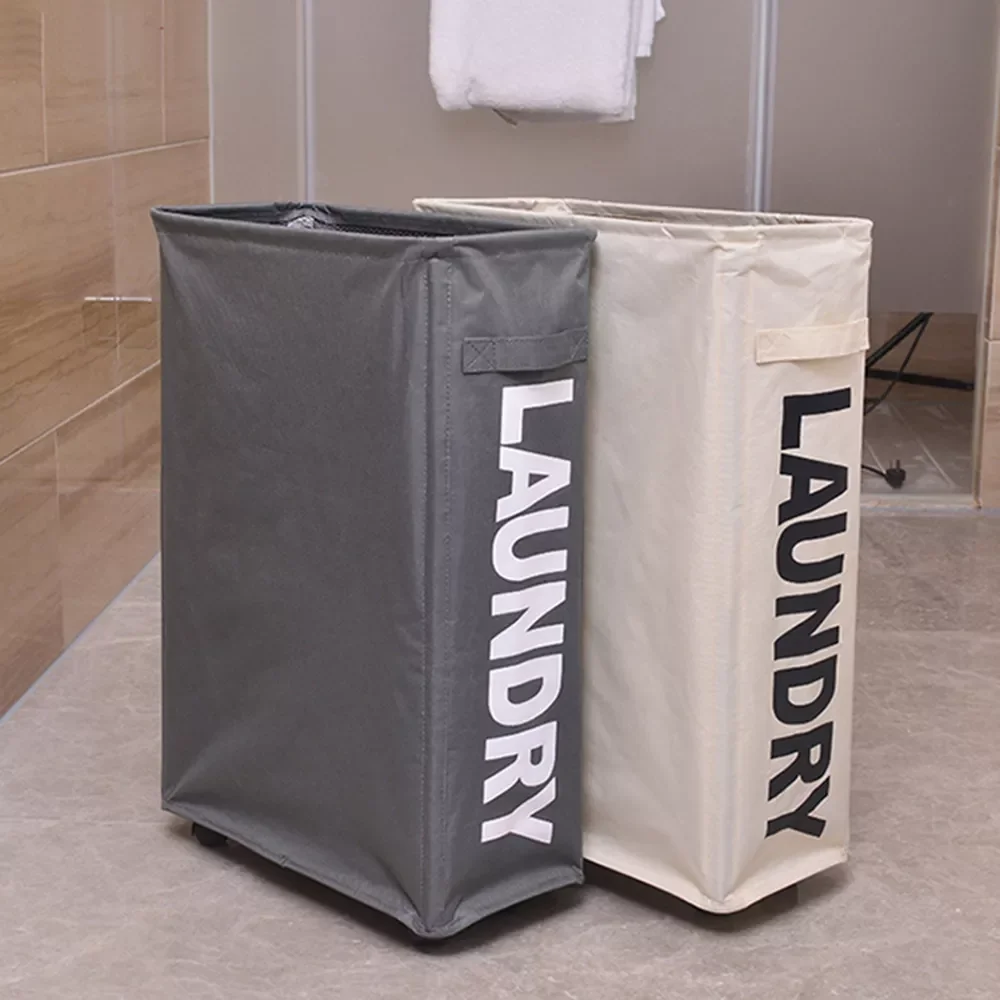 

NEW Laundry Basket With Wheels Multi-Functional Corner Slim Laundry Hamper Dirty Clothes Storage Basket Organizer Container