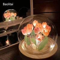 handmade tulip night light led diy baby child girl lovers friend gift atmosphere decoration warm and beautiful desk lamp