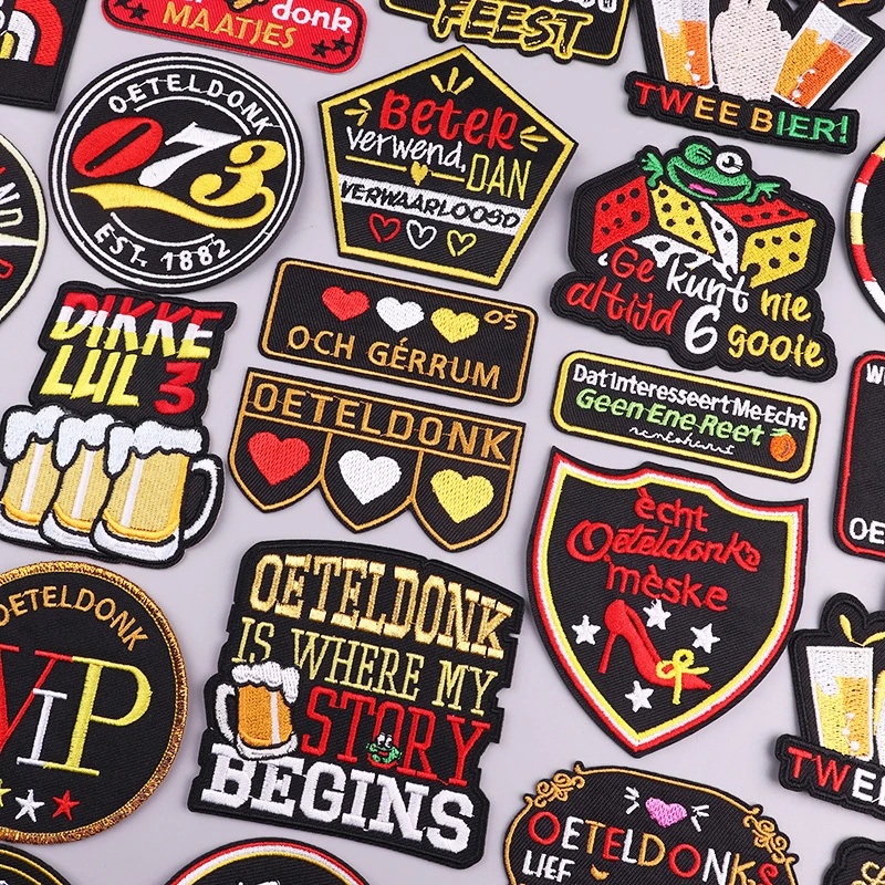 Oeteldonk Embleem патч карнавальный для Нідерландов эмблемы вышитые утюгом на лягушке