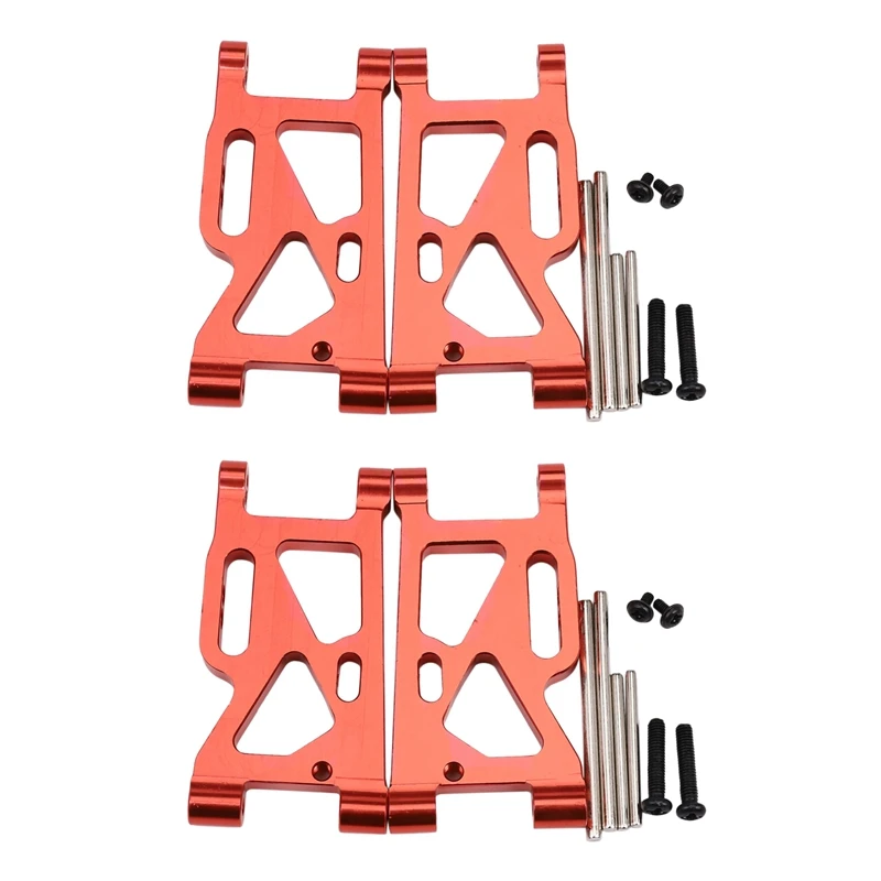 

Botique-4PCS Front Lower Suspension Arm For Wltoys 144001 Lc Racing Full Series Upright Set A-Arm Aluminum,Red
