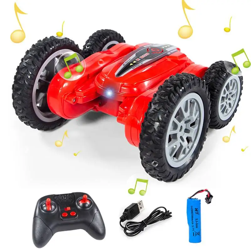 

4WD RC Stunt Car 360° Rotating Stunt Remote Control Car wiht Lights Music All Terrain Vehicle Toys for Boys Children
