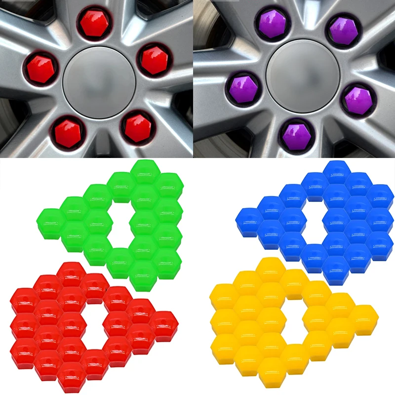 

20Pcs Car Wheel Nut Caps Protection Bolt Covers Caps Anti-Rust Auto Hub Car Tire Screw Caps Nut Exterior Decoration 17/19/21 Mm