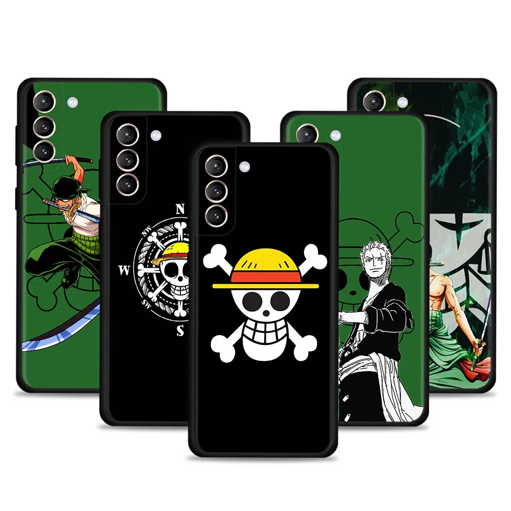 

For Samsung Galaxy S22 S21 S20 Ultra S21 S20 FE Phone Case One Piece Skull LOGO Roronoa Zoro Funda S10 S9 Plus S8 Silicon Cover