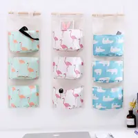 Cute Diverse Pattern Wall Mounted Wardrobe Organizer Sundrie Storage Bag Jewelry Hanging Wall Pouch Hang Cosmetics Toy Organizer
