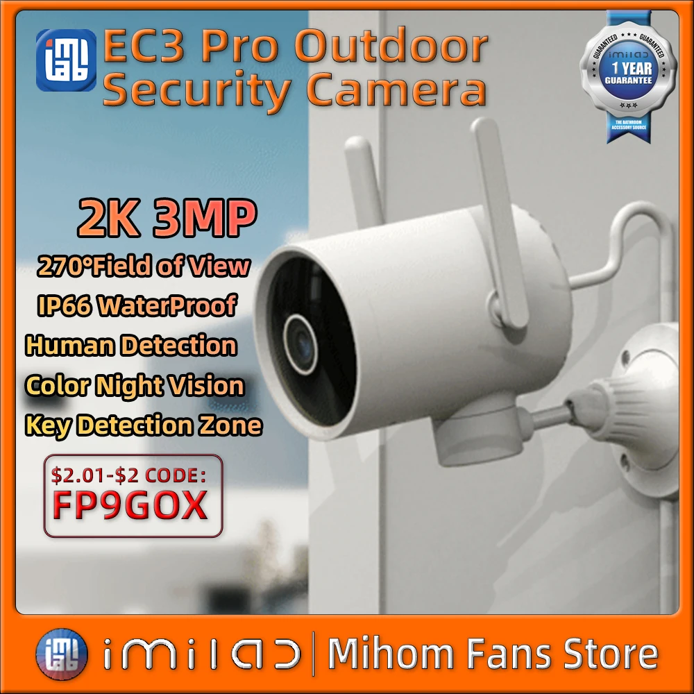IMILAB EC3 Pro Smart Home Security Camera Wifi IP 2K HD Outd