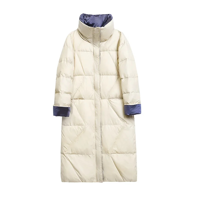 Женская куртка на утином пуху зимняя верхняя одежда 2022 пальто женская длинная