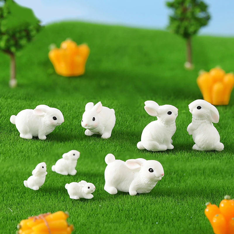 

Mini Cute Figurines Miniature Cartoon Rabbit Micro Landscape Ornaments For Home Decor Animal Room Decorations Desk Gifts 1 Pc