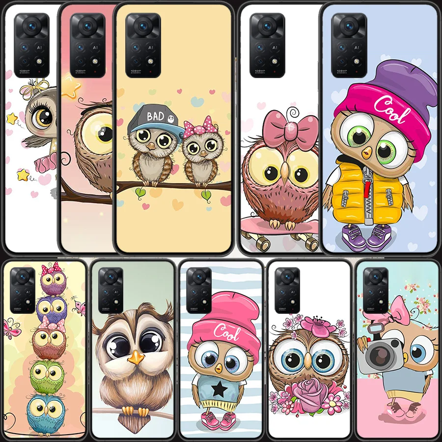 

Cute Owl Hearts Lover Christmas Phone Case For Xiaomi Redmi Note 12 Plus 11 11T Pro 5G 11E 11S 4G 10 10S 9 9S 9T 8 8T 7 6 5 Cove