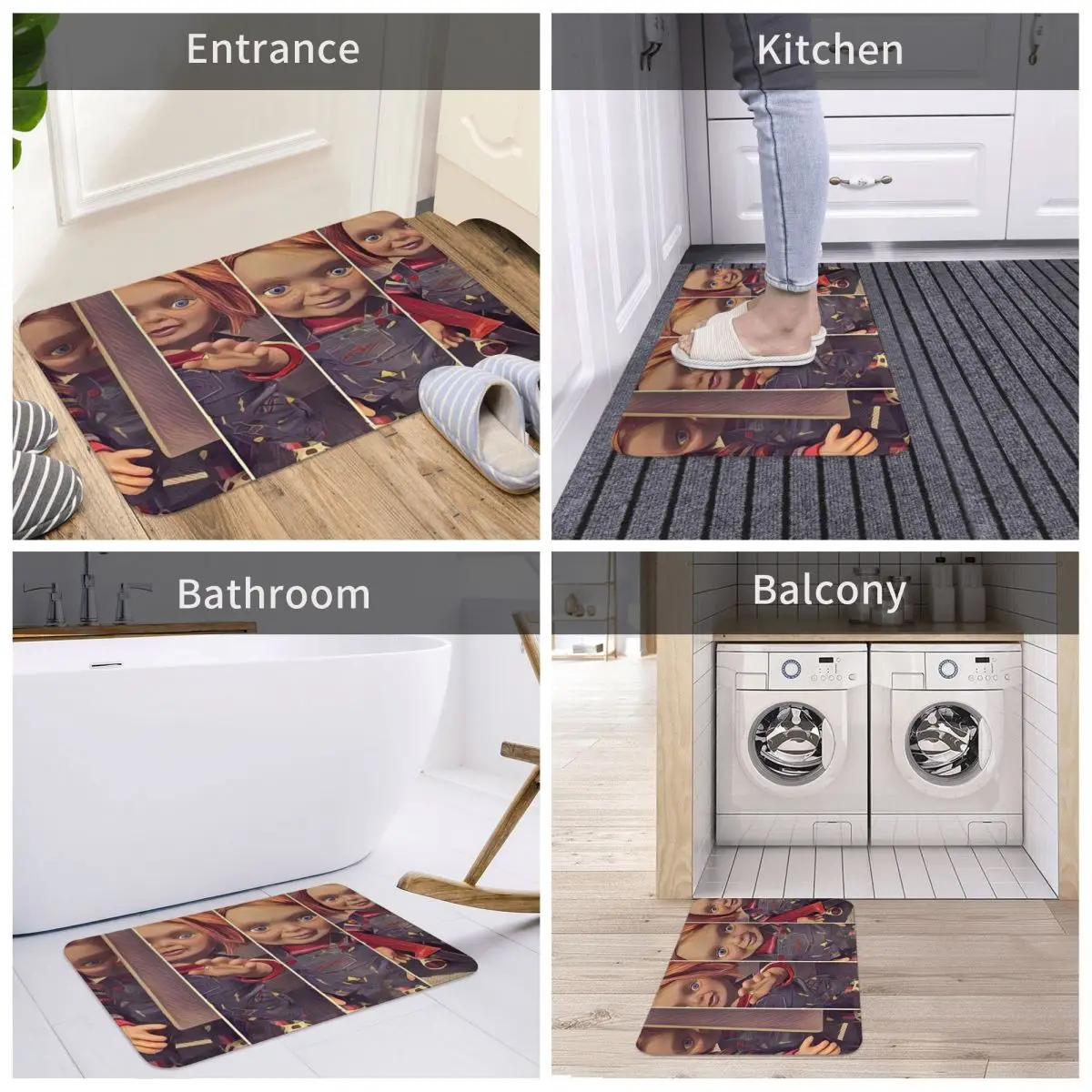 

Bath Mat Good Guys Doll Chucky Classic Decor Horror 3D Rug Carpet Doormat Anti-slip Entrance Living Room Home Kitchen Bedroom