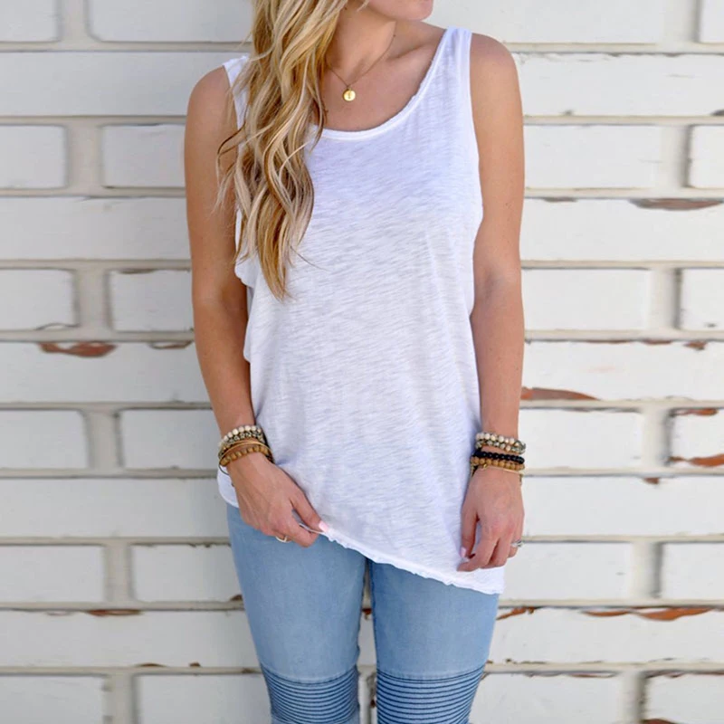 

Women's Fashion Sexy Backless Sleeveless Solid Color T-shirt 2022 New Summer Cross Straps Irregular Hem Tops