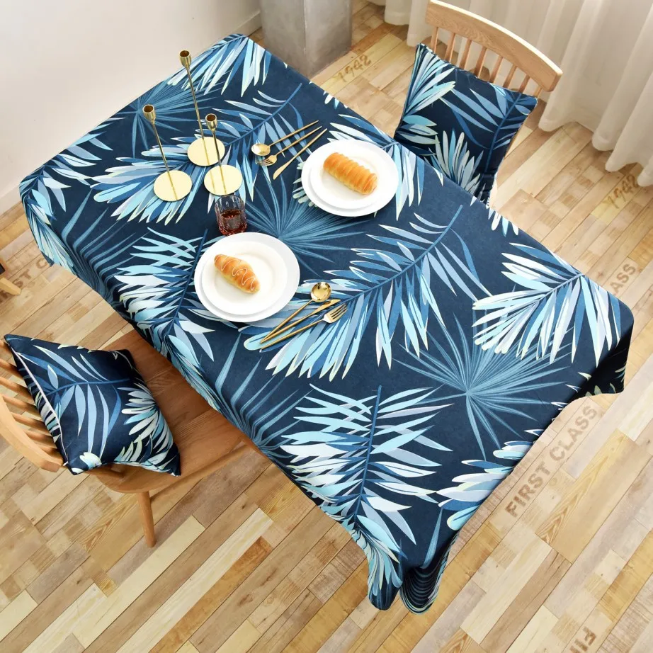 

Водонепроницаемая и маслостойкая прямоугольная скатерть в клетку с рисунком тропического леса, пылезащитный коврик для стола, скатерть дл...