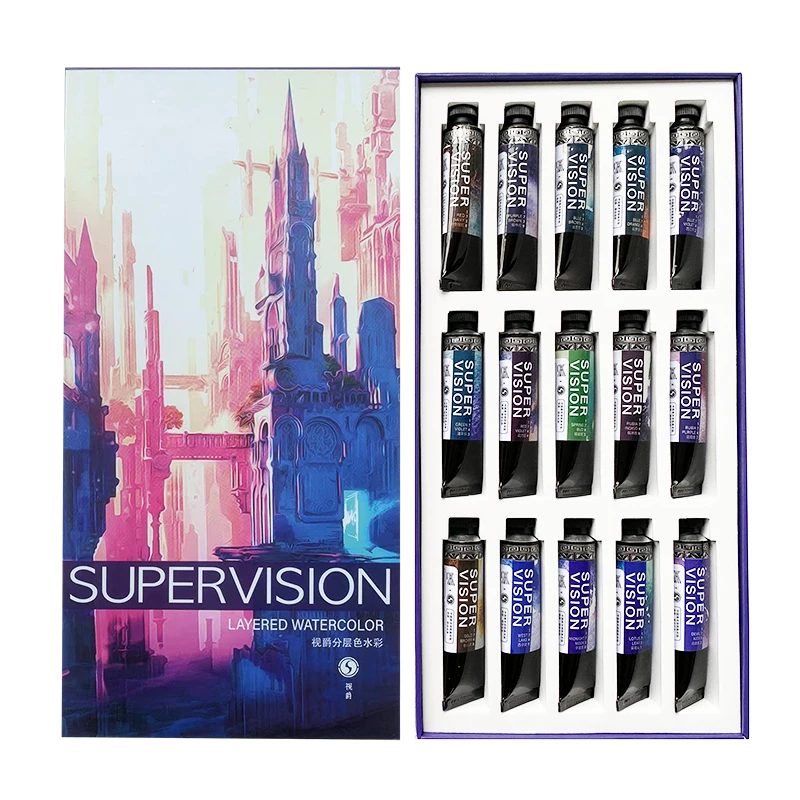 Фото Новая многослойная Акварельная краска Super Vision 15 мл/трубка минеральная текстура Античная иллюстрация цвет осадка №1