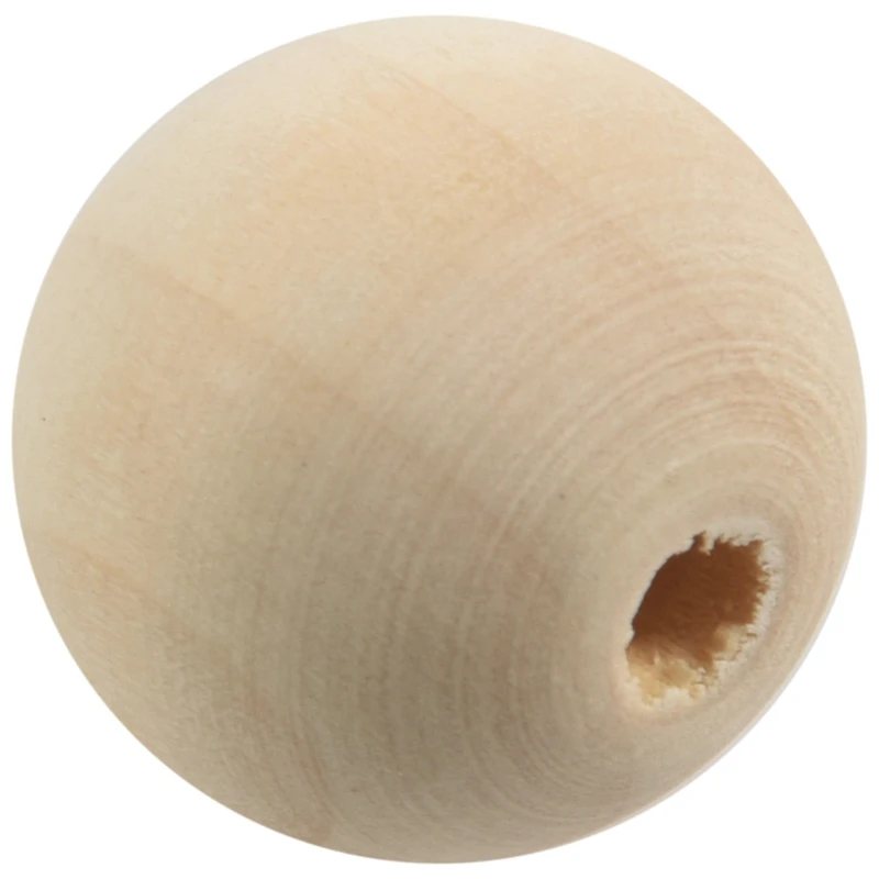 

120X Natural Ball Wood Spacer Beads 25Mm(1Inch) -Jewellery Making Findings,DIY Crafts Wood Color