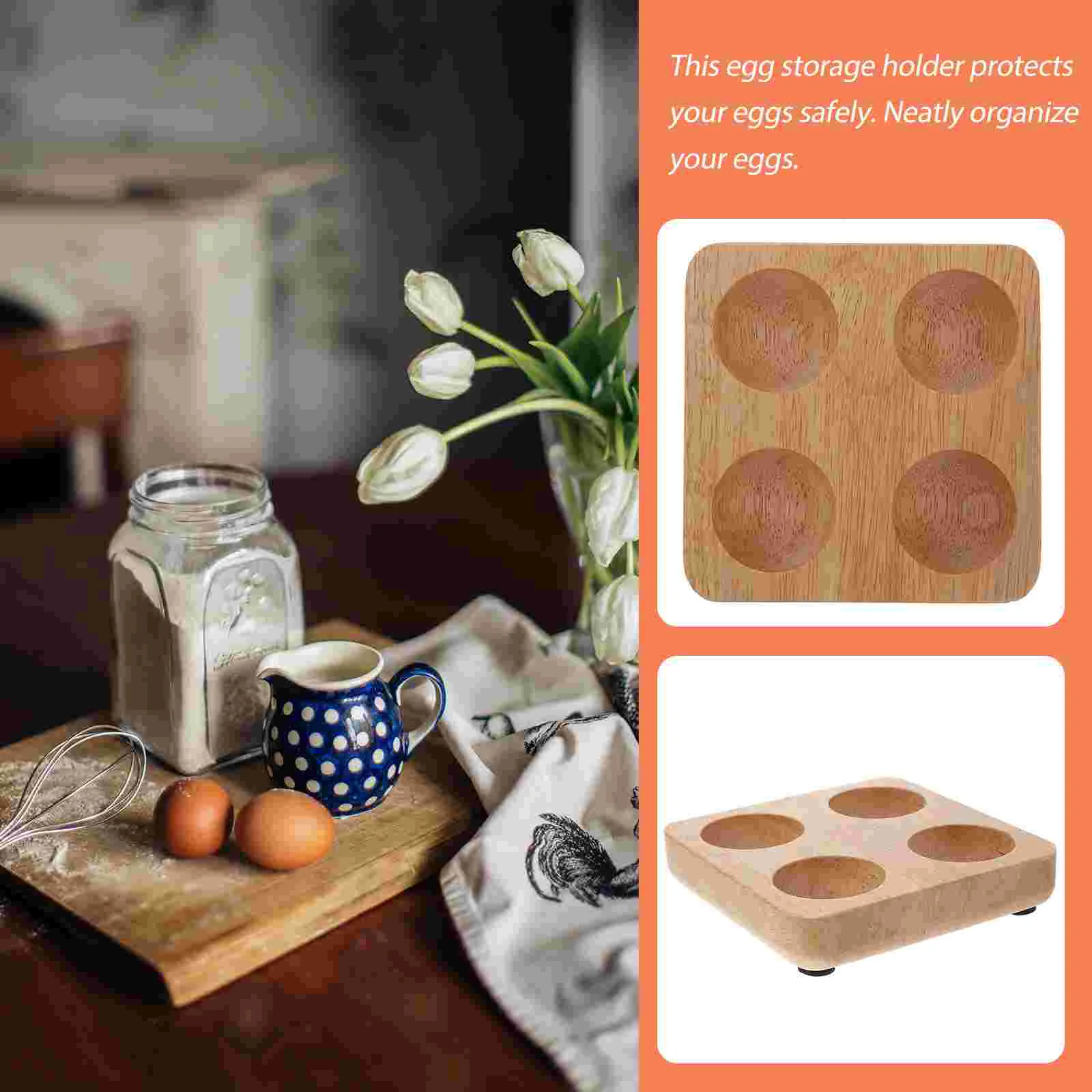 Деревянный держатель для яиц в стиле ретро |