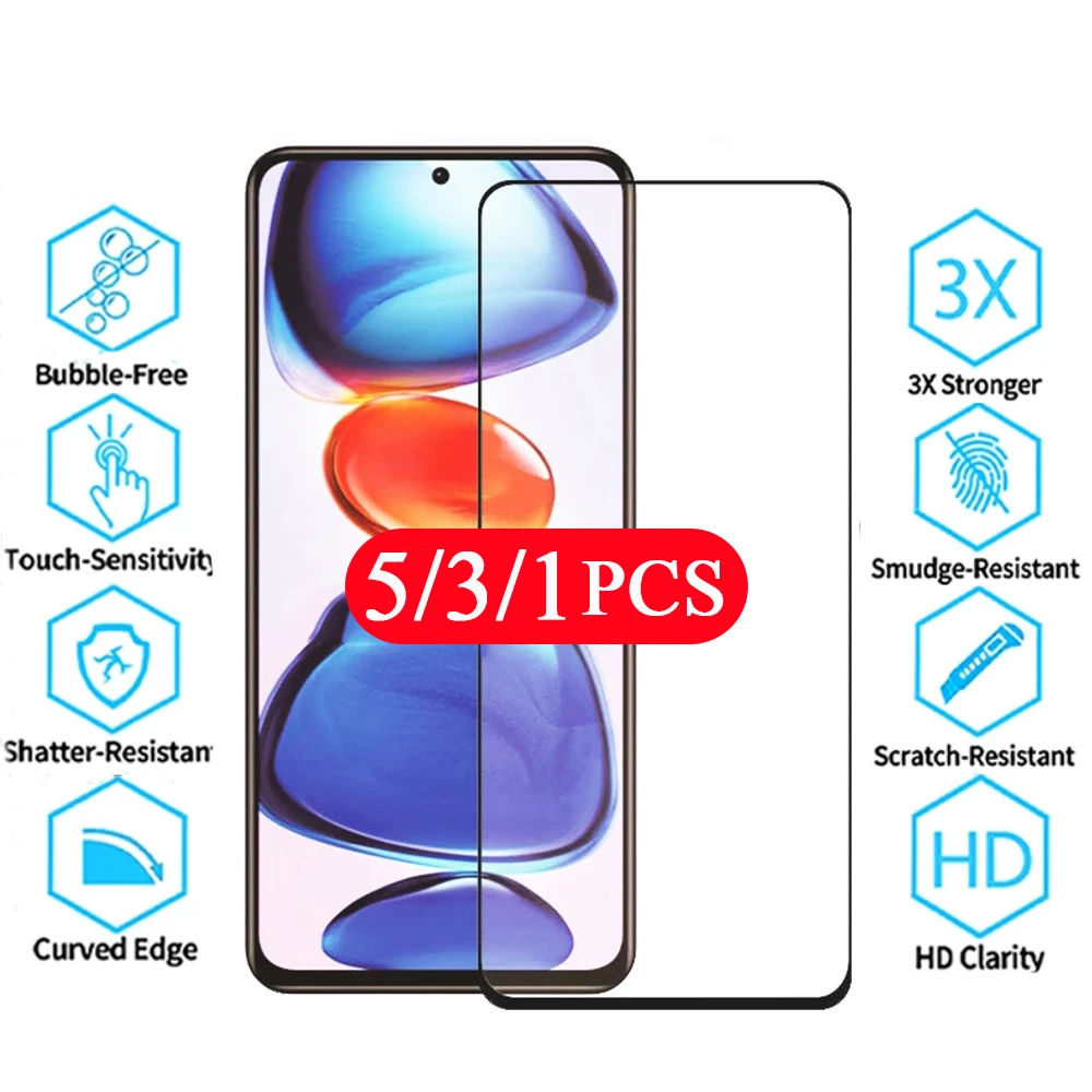 

5/3/1Pcs Screen Protector Full Cover for Redmi Note 11 5G 11T Pro Plus SE 11S 11E 10 Pro Max 10S Tempered Glass Protective Film