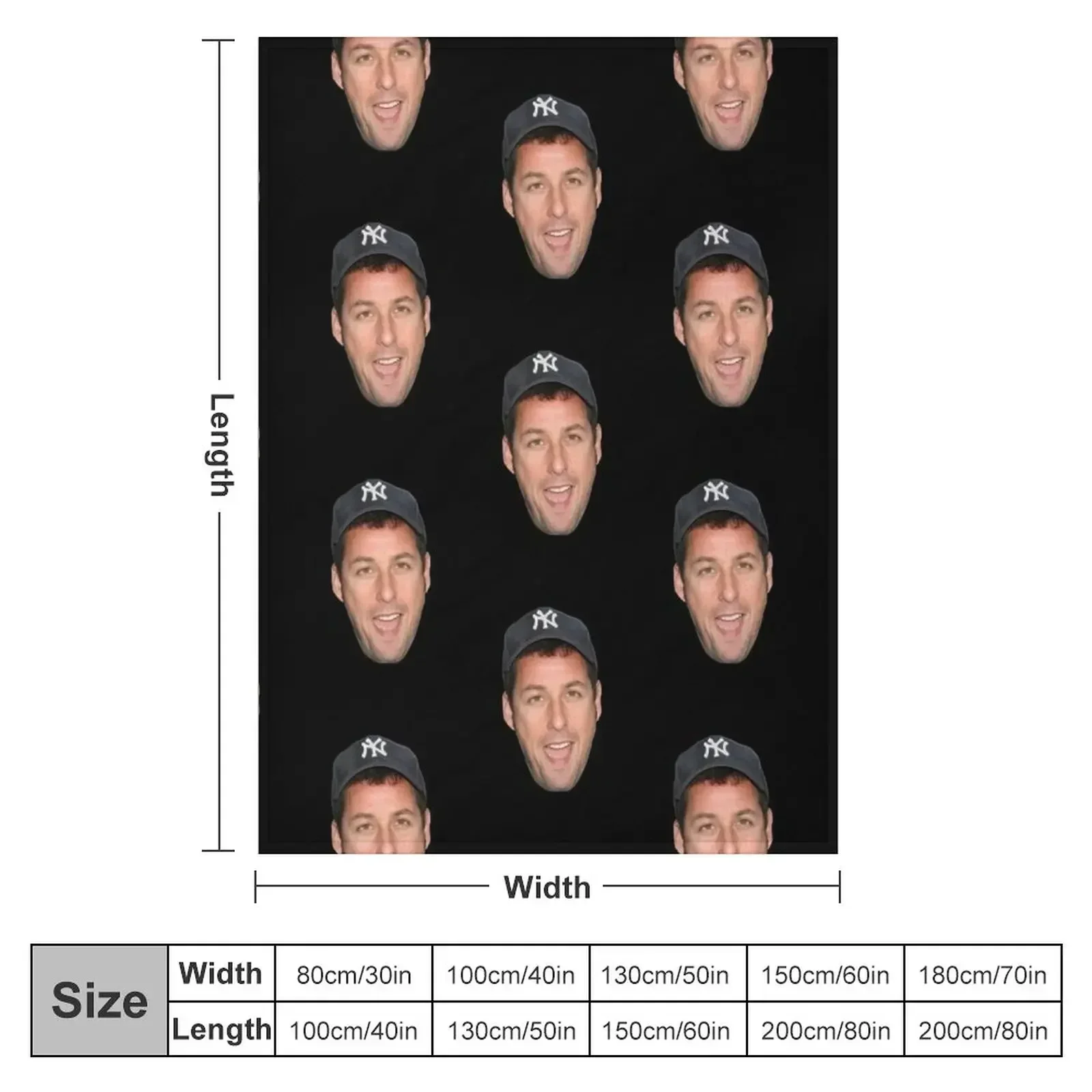 Классическая футболка с изображением лица Adam Sandlers 3150 дизайнерское одеяло