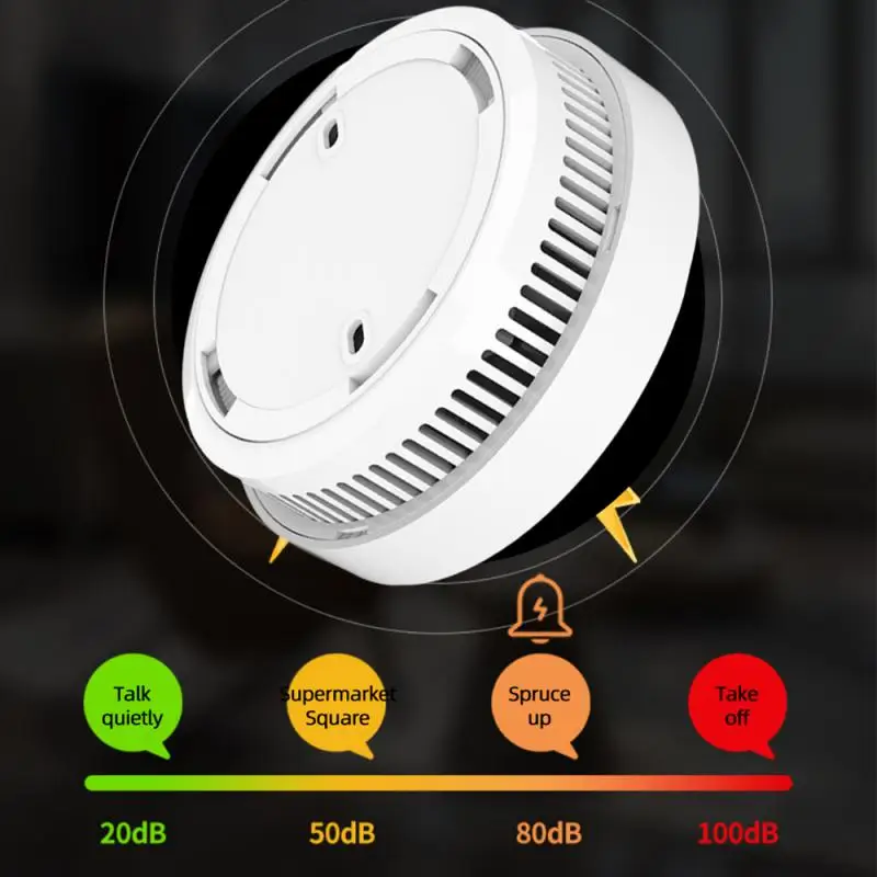 

Fire Protection 100dB Smoke Detector Wireless White Color Smoke Sensor Highly Sensitive alarm fire For Home Alarm System