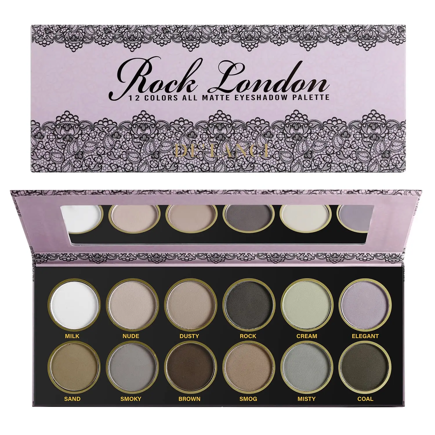 Палитра матовых теней для век 12 цветов серо-коричневый макияж глаз DE'LANCI