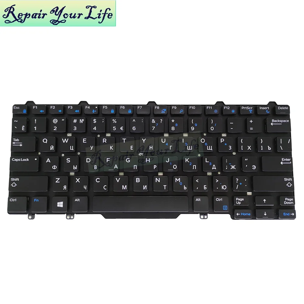 Фото Американская русская клавиатура для Dell Latitude 13 3340 3350 E5450 E5470 E7450 E7470 0XGXRH XGXRH английские клавиатуры для ноутбуков без подсветки №1