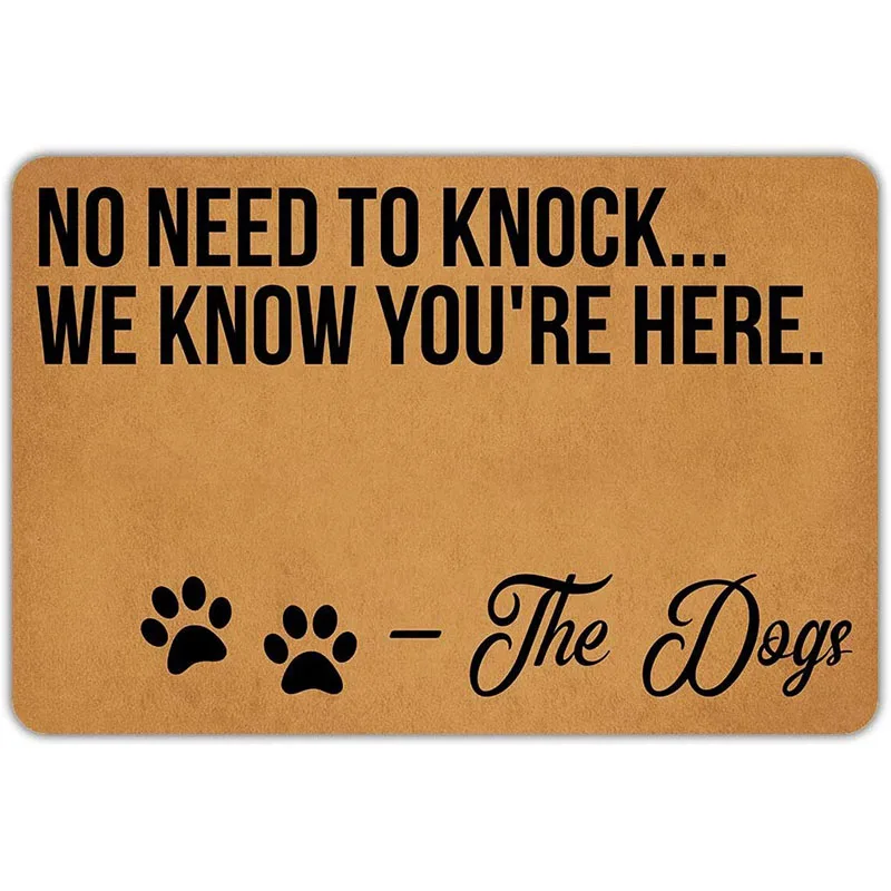 

Funny Welcome Mat No Need To Knock We Know You're Here Entrance Door Floor Mat Non-Slip Indoor Outdoor Mats For Front Door