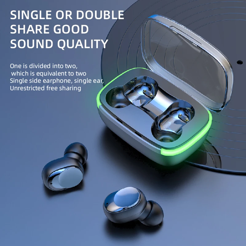 

Y60 TWS Bluetooth Headphones Wireless In-ear Earbuds 2022New Sport Headset 9D Hifi Stereo Bass With Charing Box Mic Earplugs New