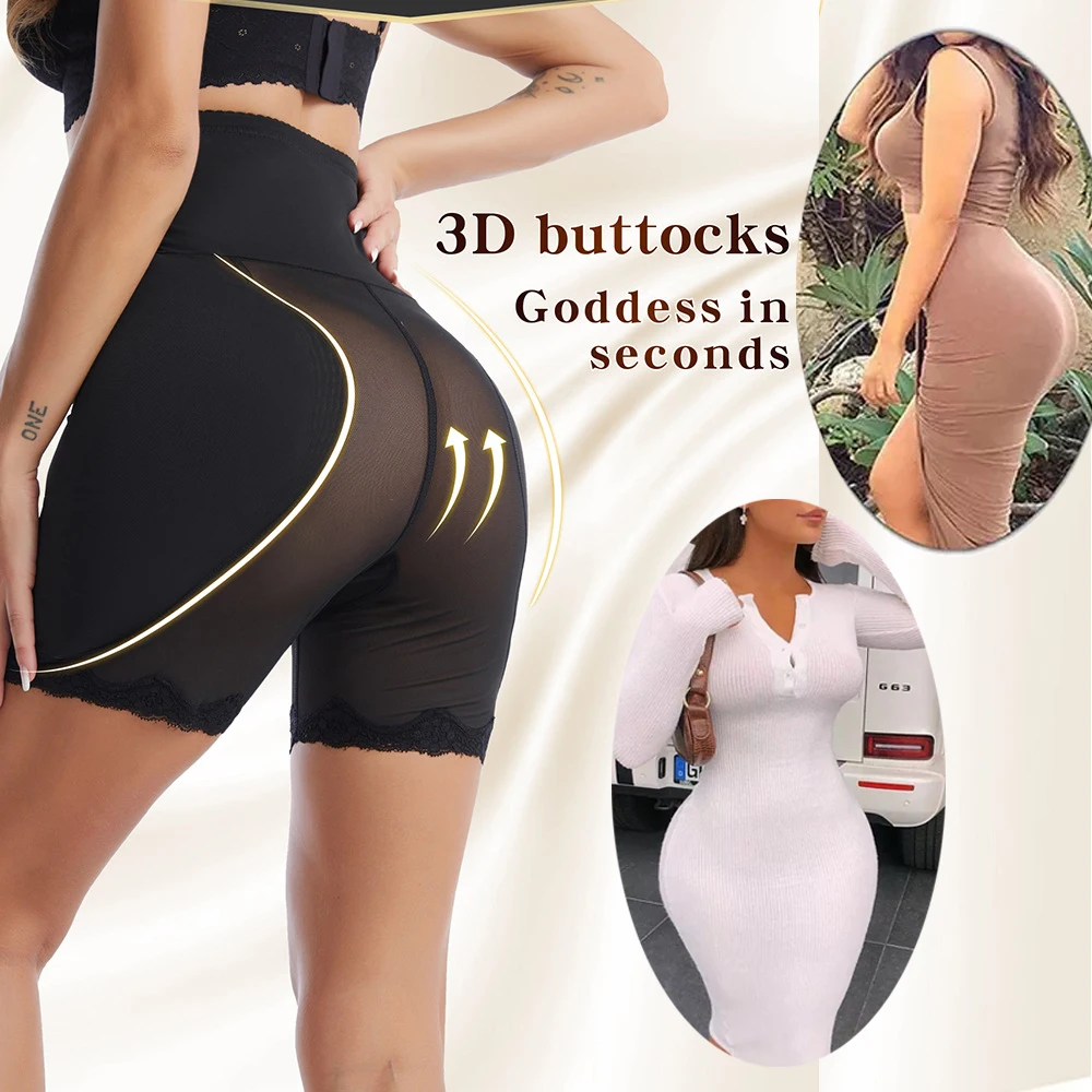 Women Butt Lifter Shapewear Panties High Waist Hip Enhancer Removable Hip Pads Waist Trainer Body Shaper for Buttocks