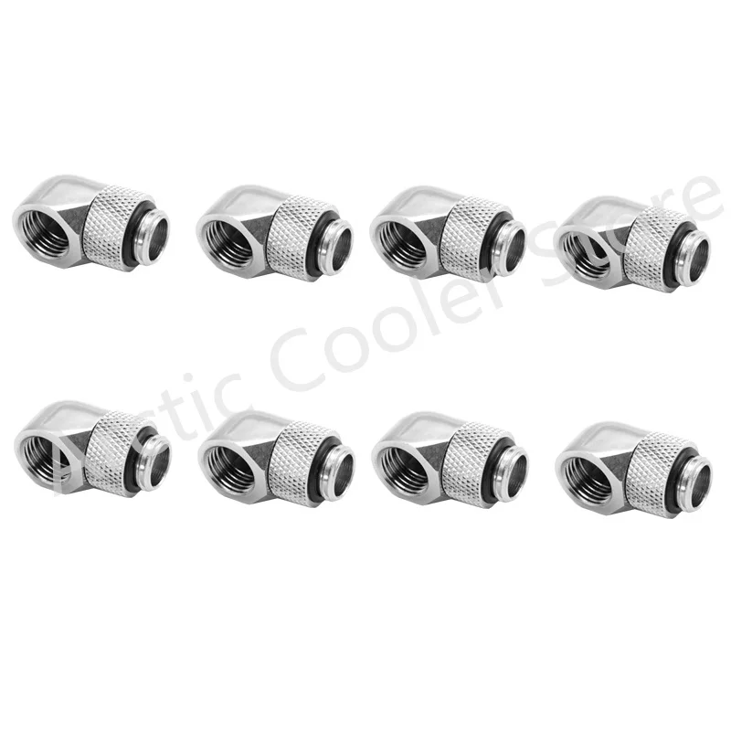 

90° Rotary Water Cooled Connector G1/4 Thread Rotary Fitting Brass Fitting Adapter for PC Water Cooling Silver/Black/Gold/White