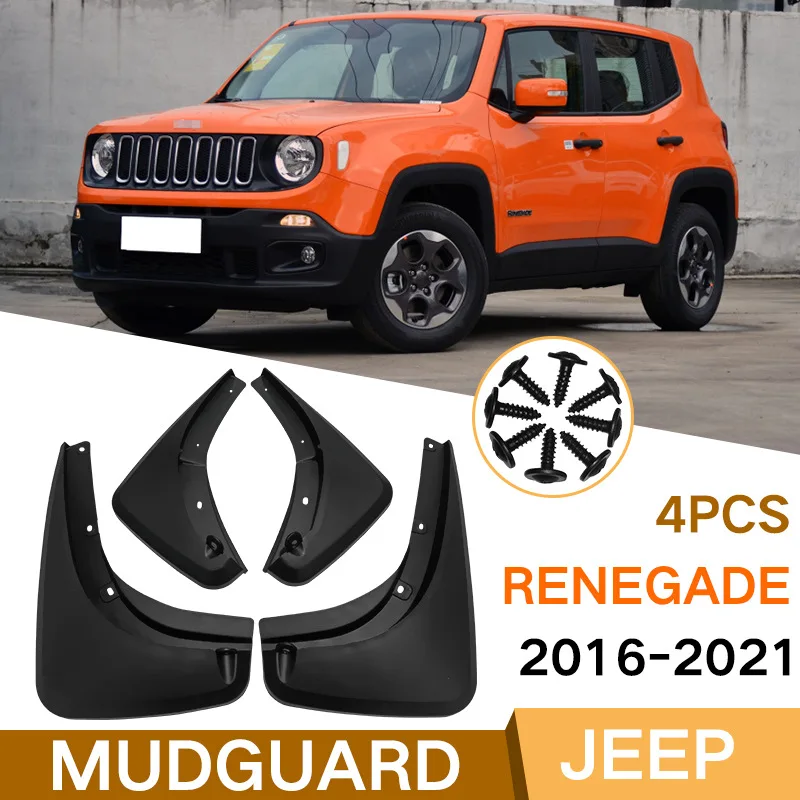 

For Jeep Renegade 2015-2021 Mud Flaps Auto Splash Guard Mudguards MudFlaps Front Rear Fender Anti-splash Guards Car Accessories