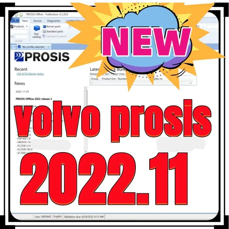 Новое поступление 2023, строительное оборудование PROSIS 2022,11 (Запчасти + ремонт) для volvo PROSIS