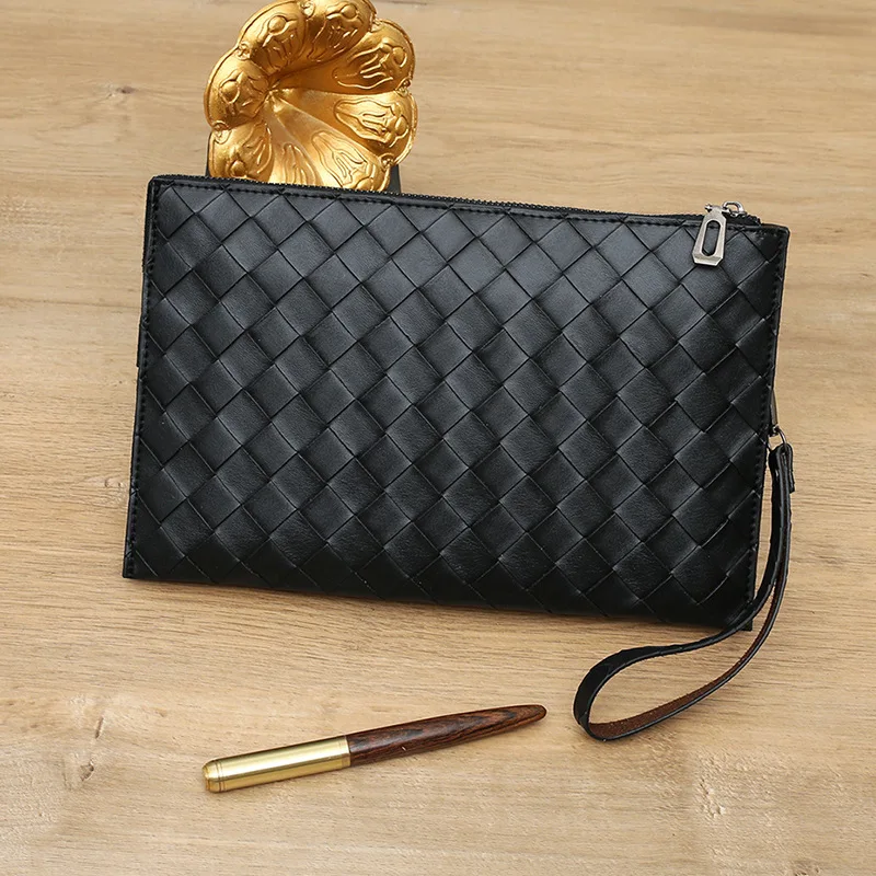 

2022 Summer New Men's Envelope Clutch Bag Large Multi-card Handbag Trendy Men's Wallet Zipper Wrist Strap Clutch Purse