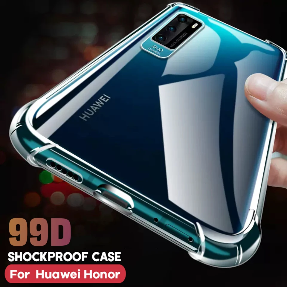 

Luxury Shockproof Transparent Case For Huawei P50 P40 P30 P20 Honor X8 70 60 50 20 Pro 10 Lite 10i 9x Silicone Cases Back Cover