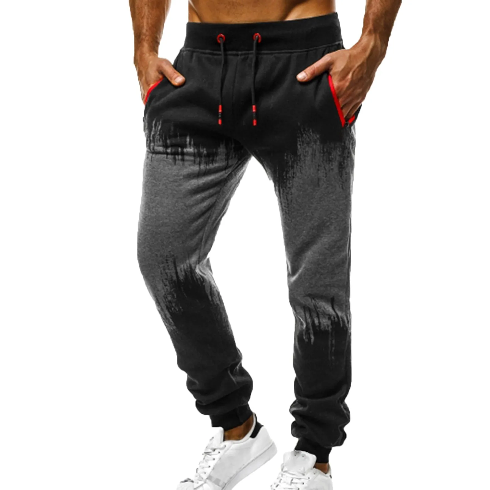 

Men's Harem Pants Hip Hop Trend Fashion Breathable Color Matching Sports Tie Feet Lace Up Trousers With Pockets Pants streetwear