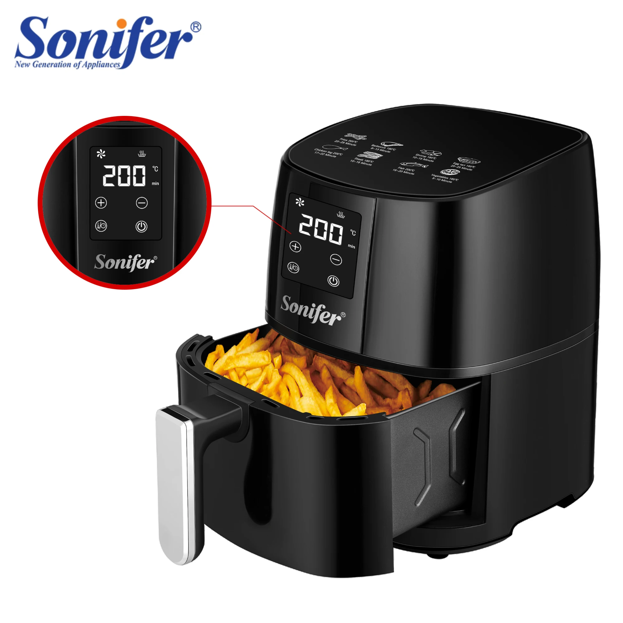 Sonifer 4.2L Air Fryer Without Oil Oven 360°Baking LED Touc
