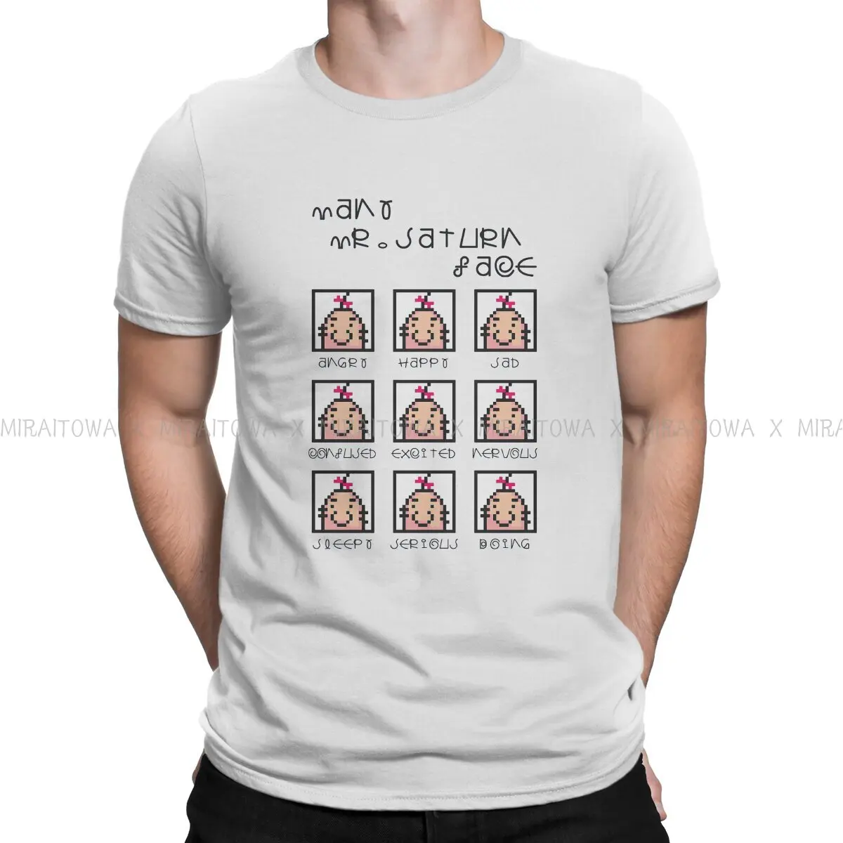 Many Saturn Face  Unique TShirt Earthbound MOTHER RPG Game Comfortable Creative Gift Clothes  T Shirt Stuff Hot Sale