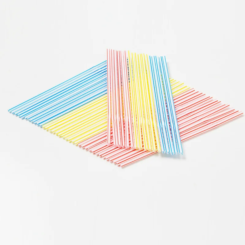 100/1000 шт. изогнутые разноцветные пластиковые соломинки для напитков 21 см - купить