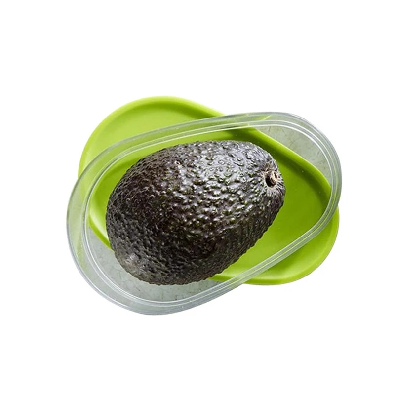 

Avocado Food Storage Box Space Saving Avocado Plastic Fruit Container for Kitchen Crisper Vegetable Organizer Bottles 14*9*7cm