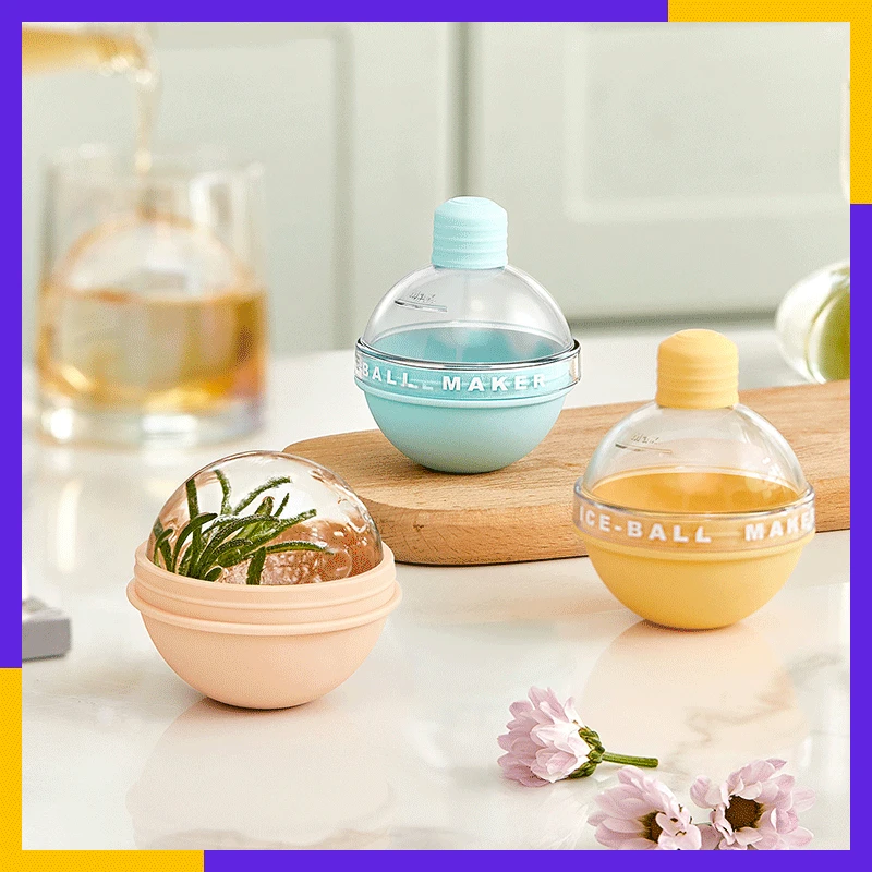 

1PC Ice Ball Maker Whiskey Ice Mold Silicone Ice Cube Tray 2.5 Inches Sphere Ice Mold for Whiskey and Cocktails Ice Cube Maker